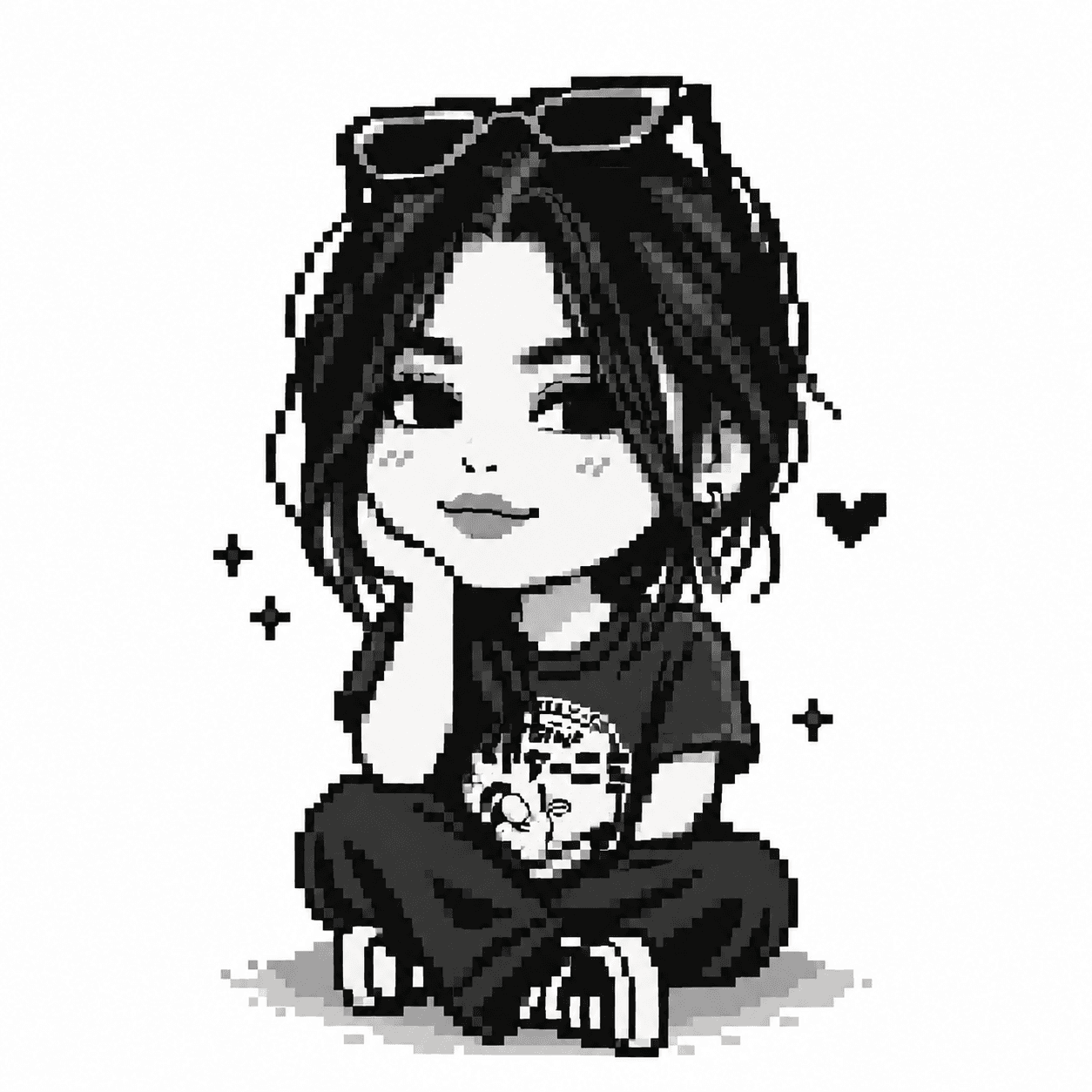 Ilustración pixel art de Juana González